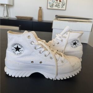 Converse High Top Platform Sneakers - Cream Women’s 9